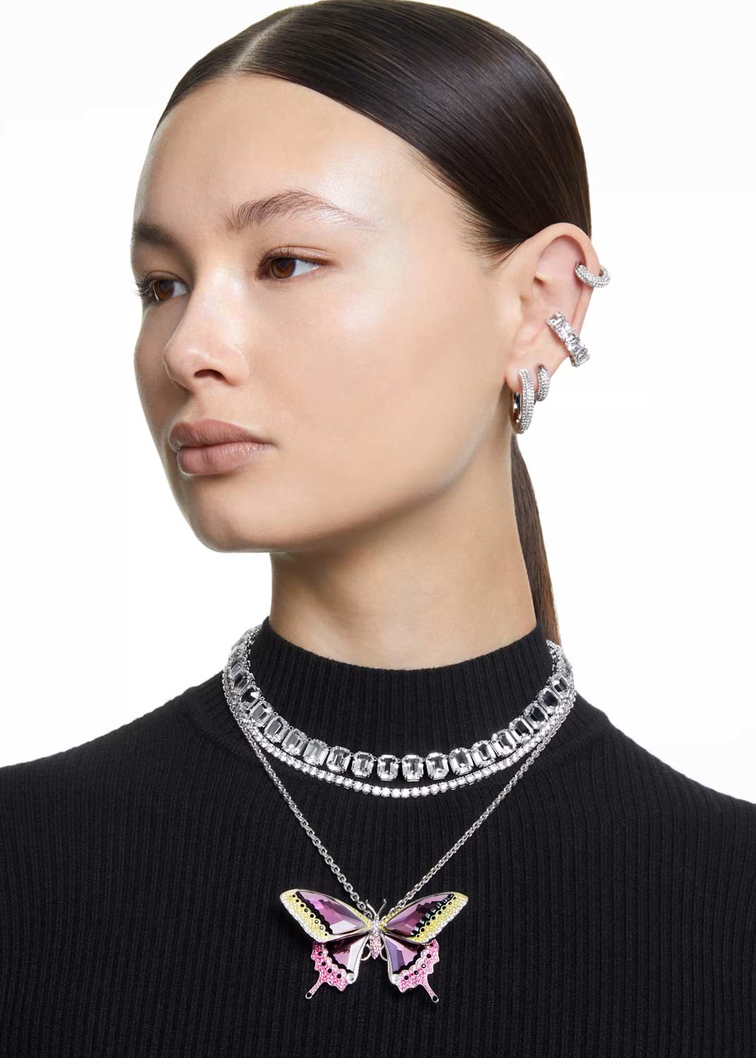 Серьги кольца Swarovski Dextera 5618306 Серьги кольца Swarovski Dextera 5618306