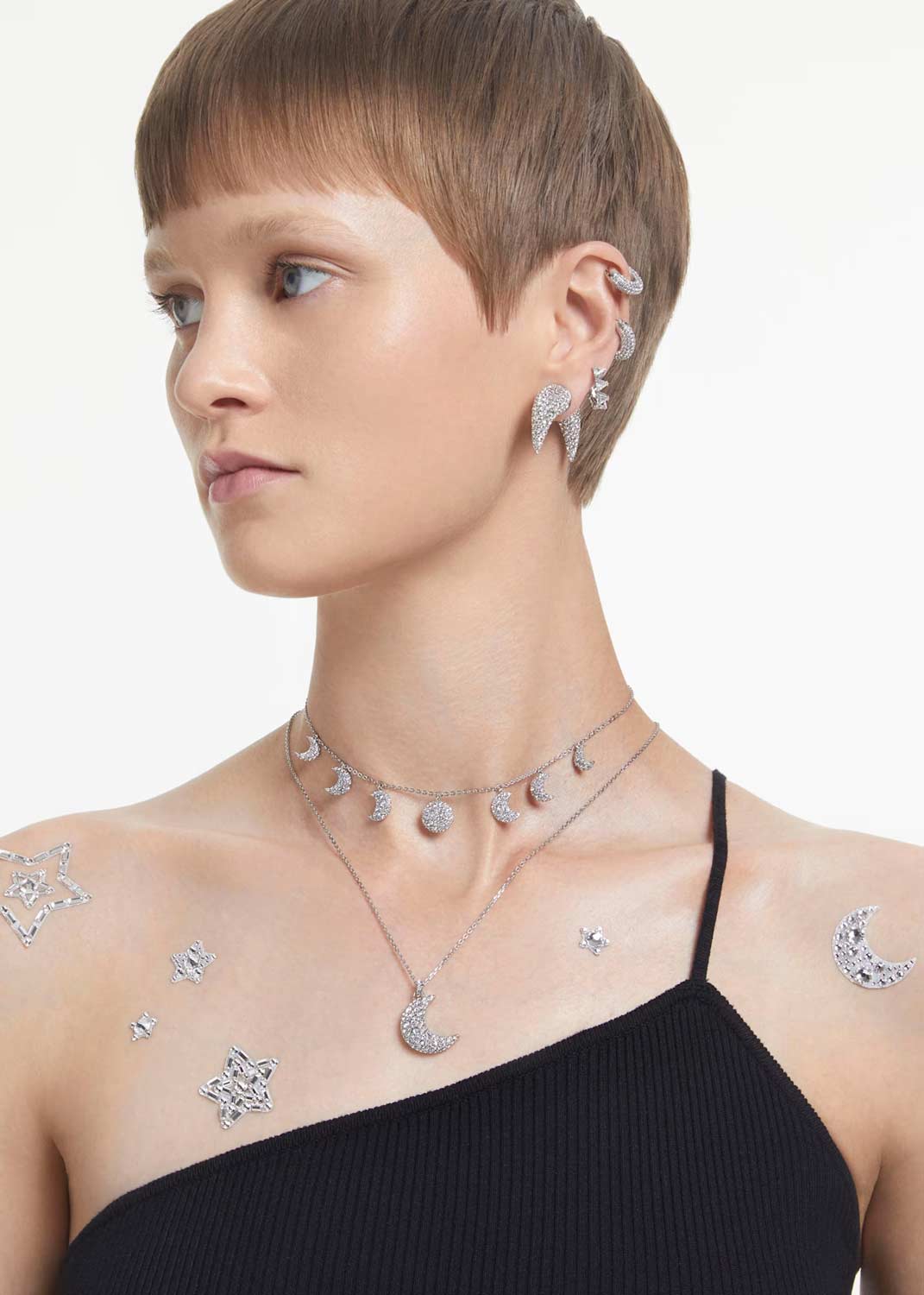 Серьги кольца Swarovski Dextera 5618306 Серьги кольца Swarovski Dextera 5618306