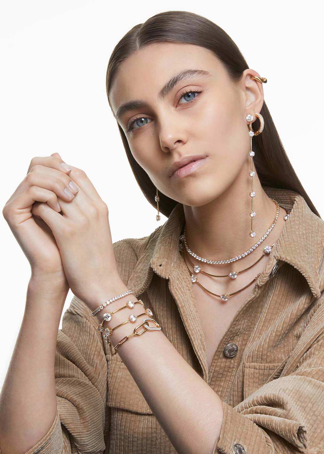 Серьги кольца Swarovski Dextera 5618305 Серьги кольца Swarovski Dextera 5618305