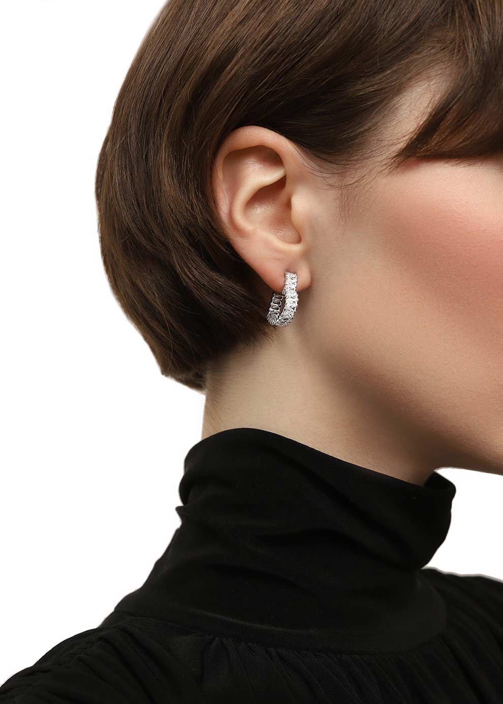 Серьги полукольца Swarovski Matrix 5653170 Серьги полукольца Swarovski Matrix 5653170