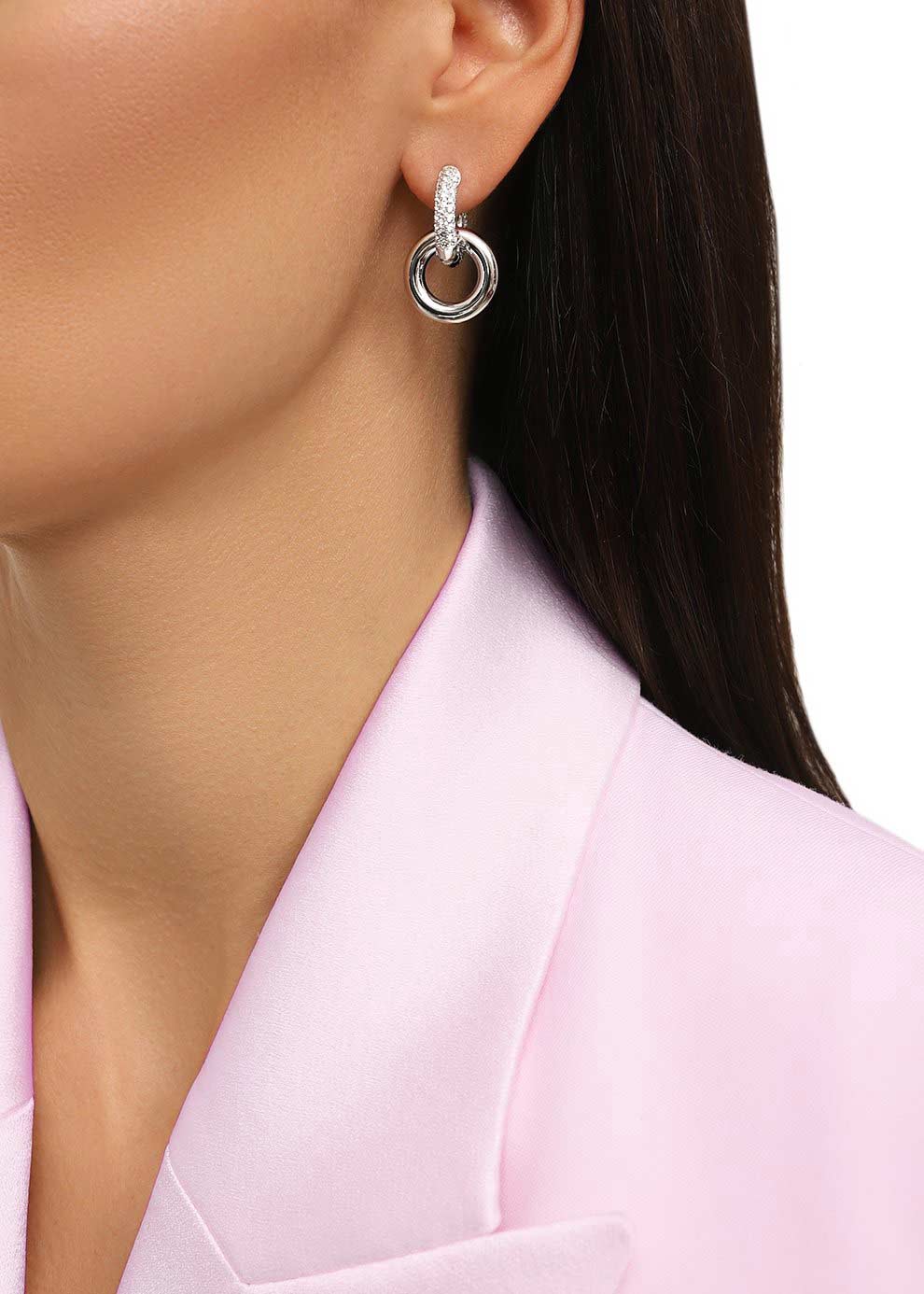Серьги круглые Swarovski Dextera 5671807 Серьги круглые Swarovski Dextera 5671807